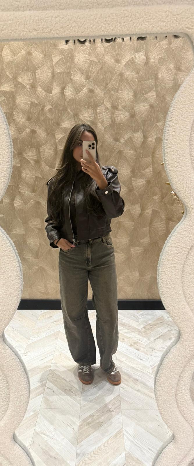 Ambika leather bruine jacket